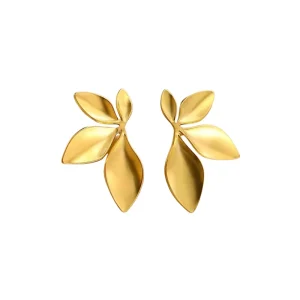 Brinco Orquídea Banhado a Ouro 18k
