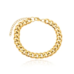 Pulseira Corrente Grossa Banhada a Ouro 18k