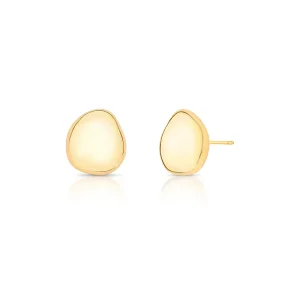 Brinco Achatado Amassado Liso Banho Ouro 18k