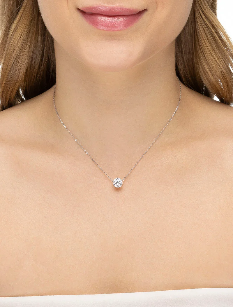 Colar Pingente Cravejado 8mm Prata 925 Moissanite - Image 3