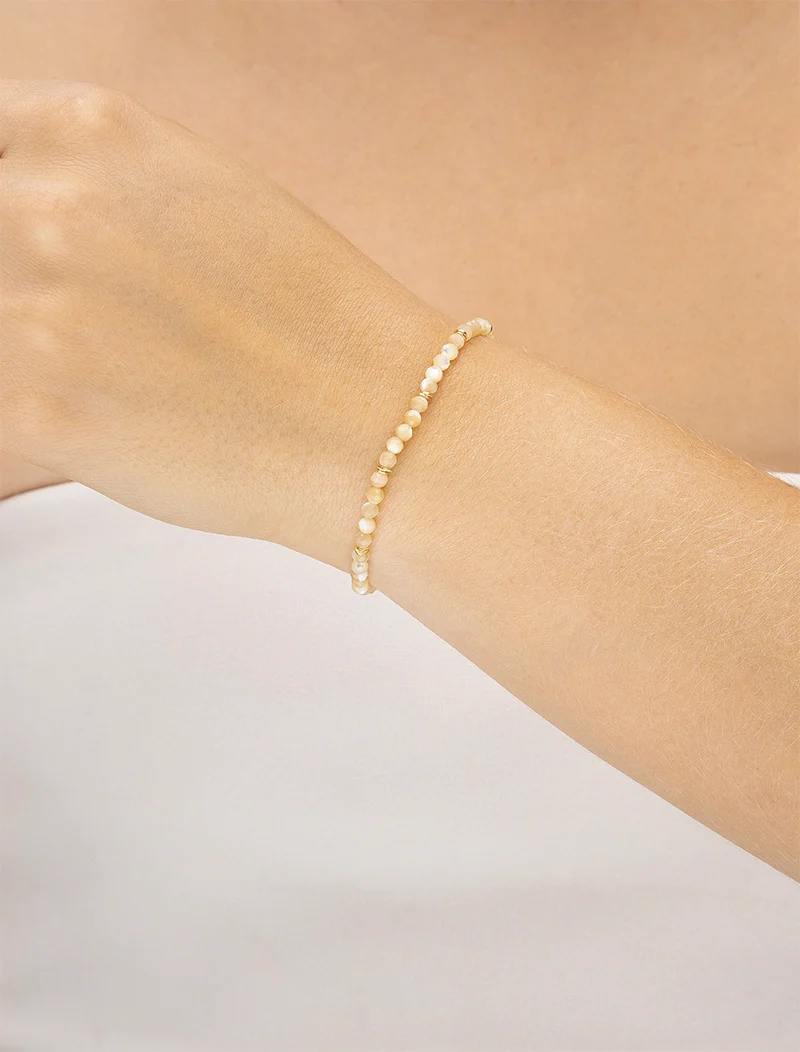 Pulseira Ajustável Madrepérola Fina Banho Ouro 18k - Image 3
