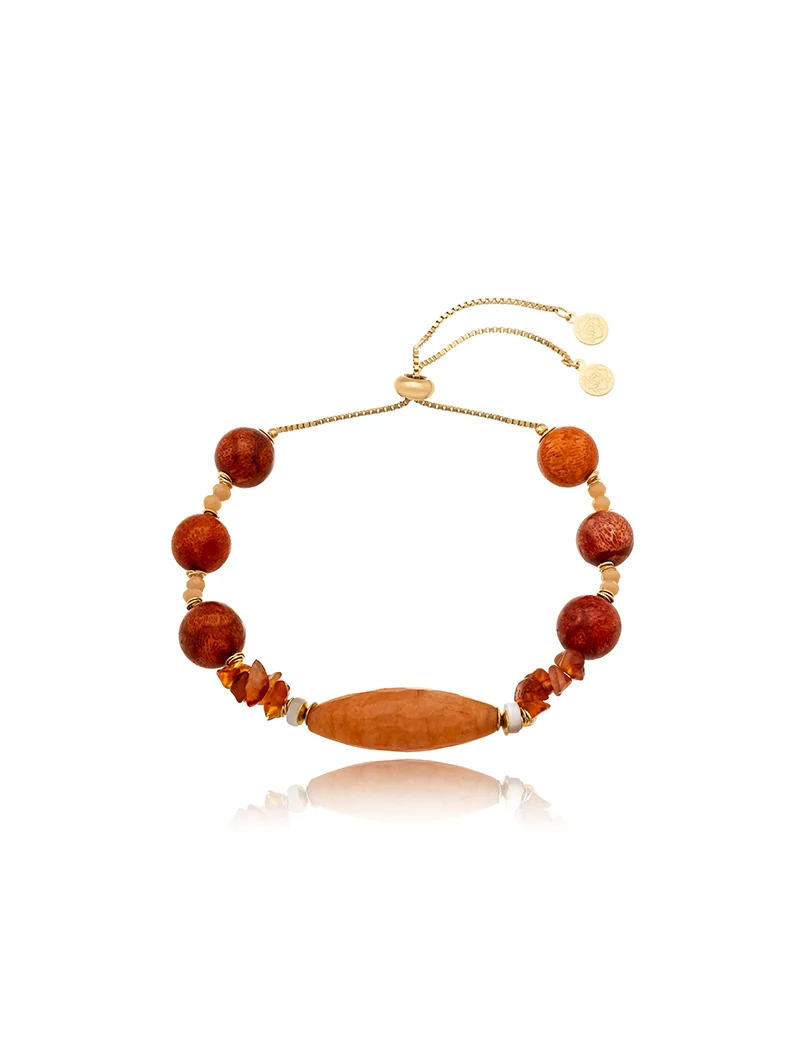 Pulseira Ajustável Banho Ouro 18k Jade