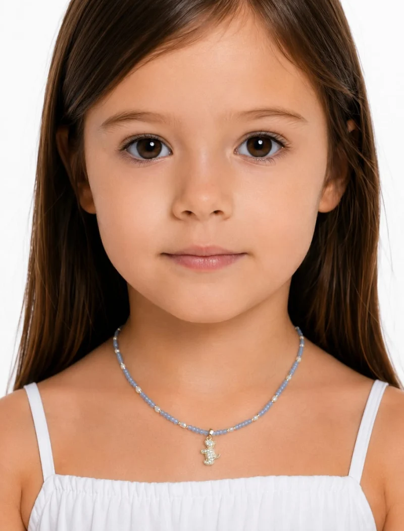 Colar Infantil Cachorro Banho Ouro 18k Cristal Pérola - Image 3