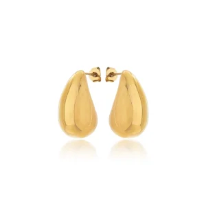 Brinco Gota Média Banhado a Ouro 18k