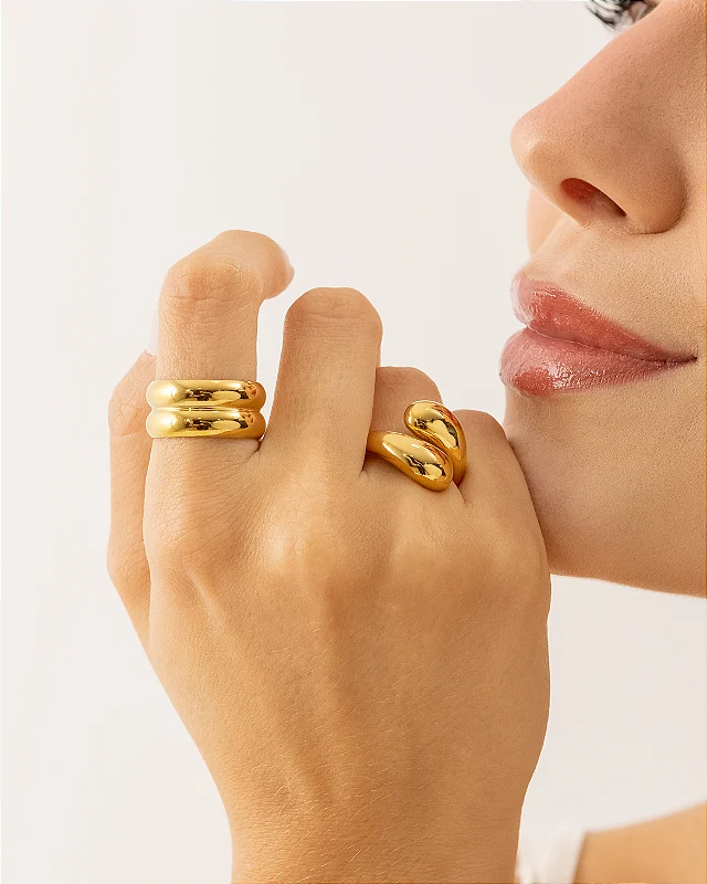 Anel Abraço Banhado a Ouro 18k - Image 3