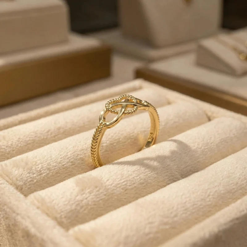 Anel Infinito Amor Prata 925 Dourada Ouro 18k - Exclusivo - Image 7