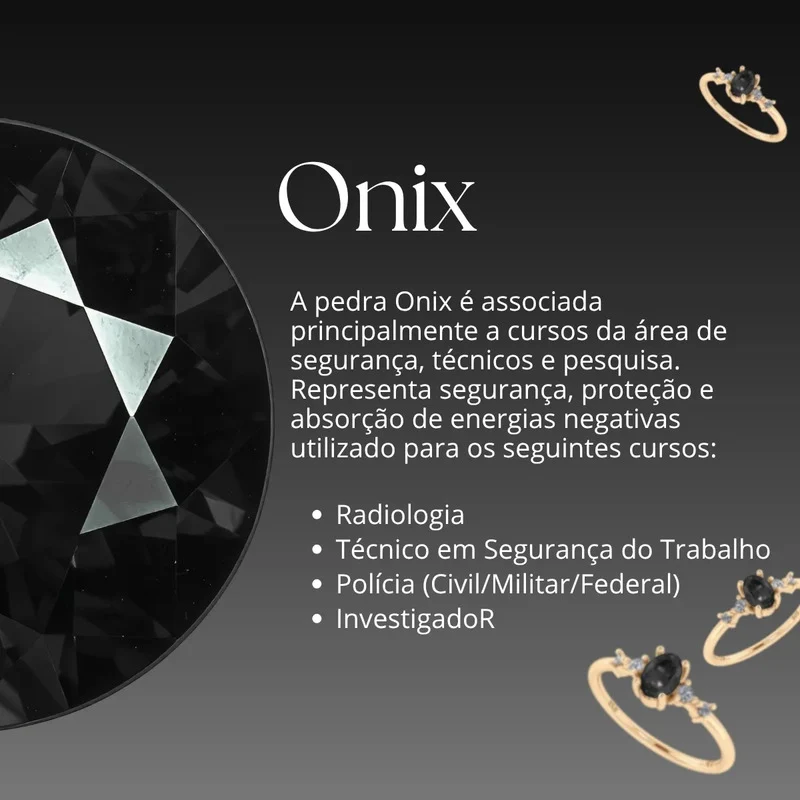 Anel Formatura Diversas Areas Prata 925 Dourada 18k + Capelo Onix 22-23 - Image 5