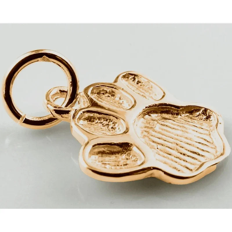 Pingente Patinha De Cachorro Em Prata 925 Dourada 18k Dourado - Image 5