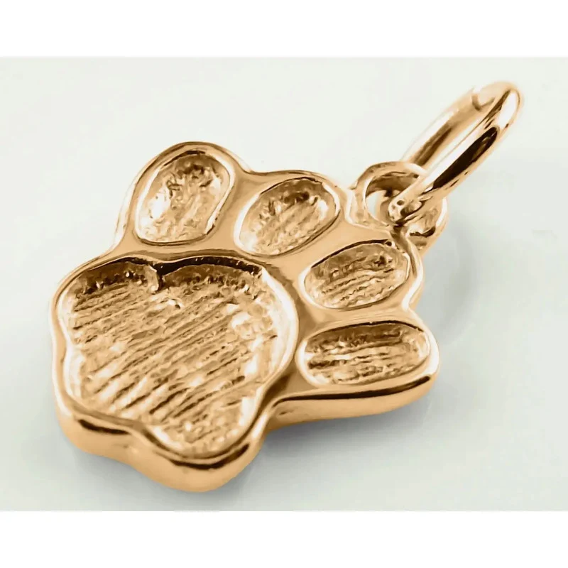 Pingente Patinha De Cachorro Em Prata 925 Dourada 18k Dourado - Image 3
