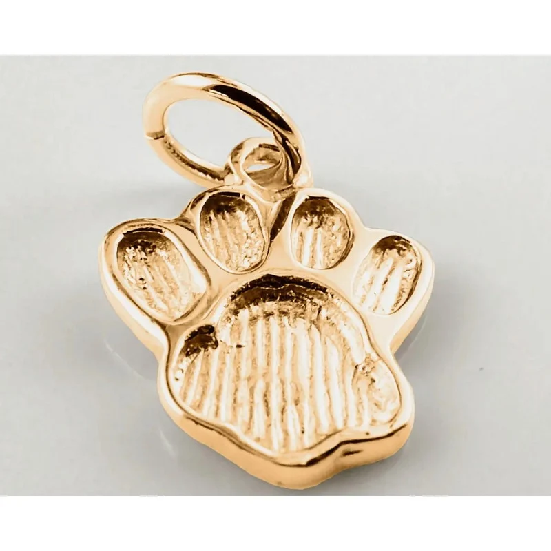 Pingente Patinha De Cachorro Em Prata 925 Dourada 18k Dourado - Image 6