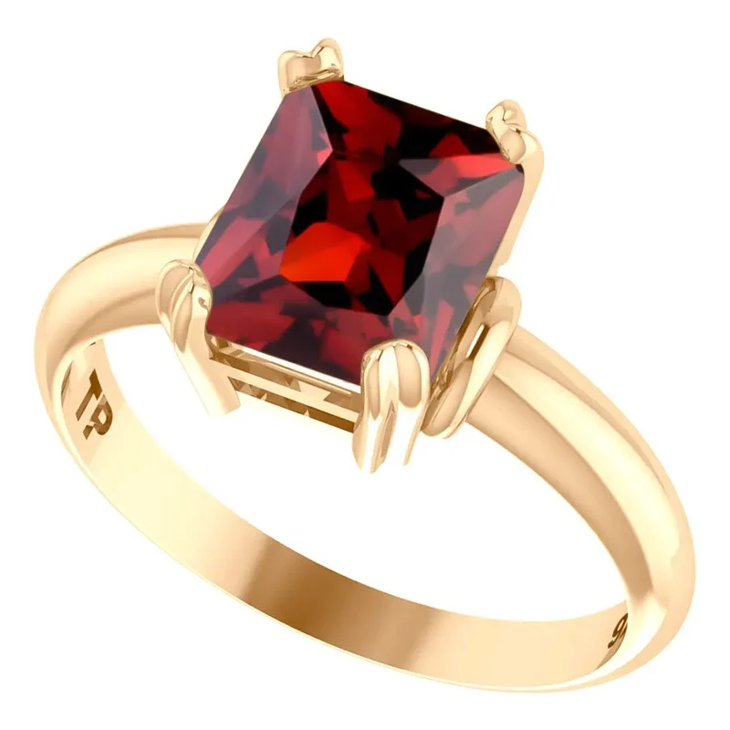 Anel Vintage Granada Prata 925 Dourada Ouro 18k - Feminino - Image 5
