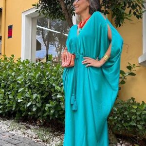 Kaftan Sardenha Seda Pura Ezildinha
