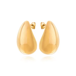 Brinco Gota Grande Banhado a Ouro 18k