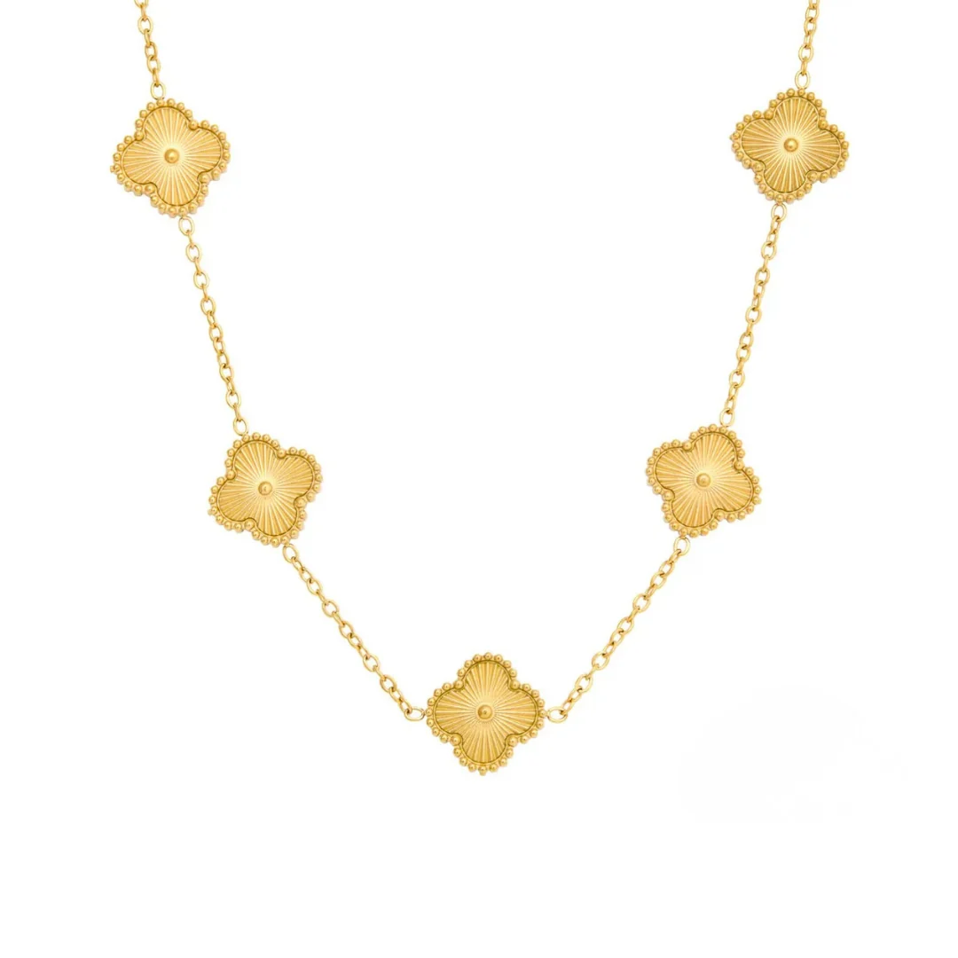 Colar Trevos Dourados Banhado a Ouro 18k - Image 2