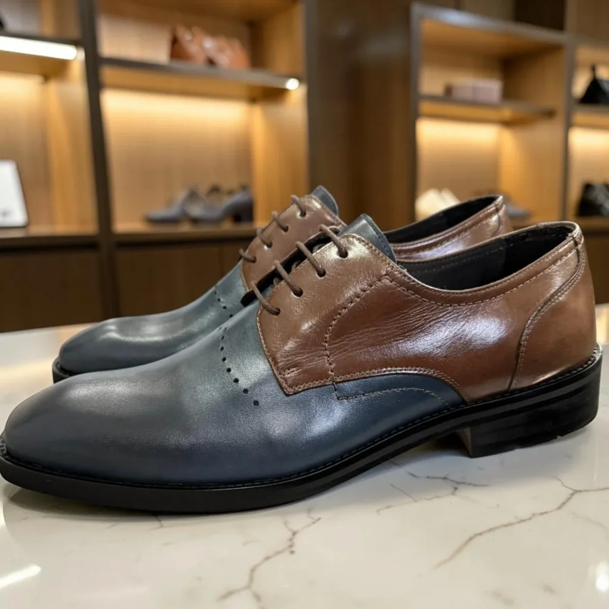 Sapato Social Zegna Imperialeno Navy Moss - Image 4