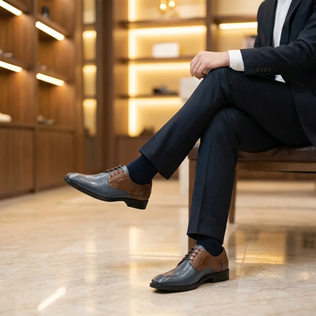 Sapato Social Zegna Imperialeno Navy Moss - Image 3