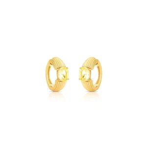 Brinco Argola Riscos  Pedra Banhado Ouro 18K Cristal