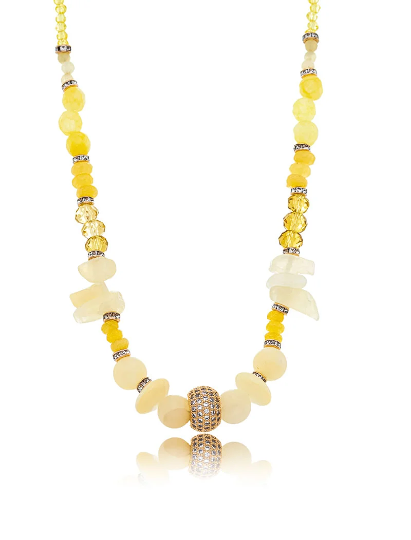 Colar Luz Choker Pingente Cravejado Jade Banho Ouro 18K