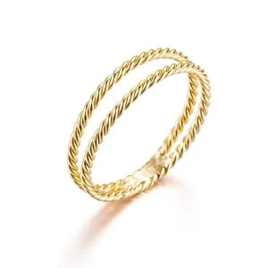 Anillo Doble Trenzado Plata de Ley 925