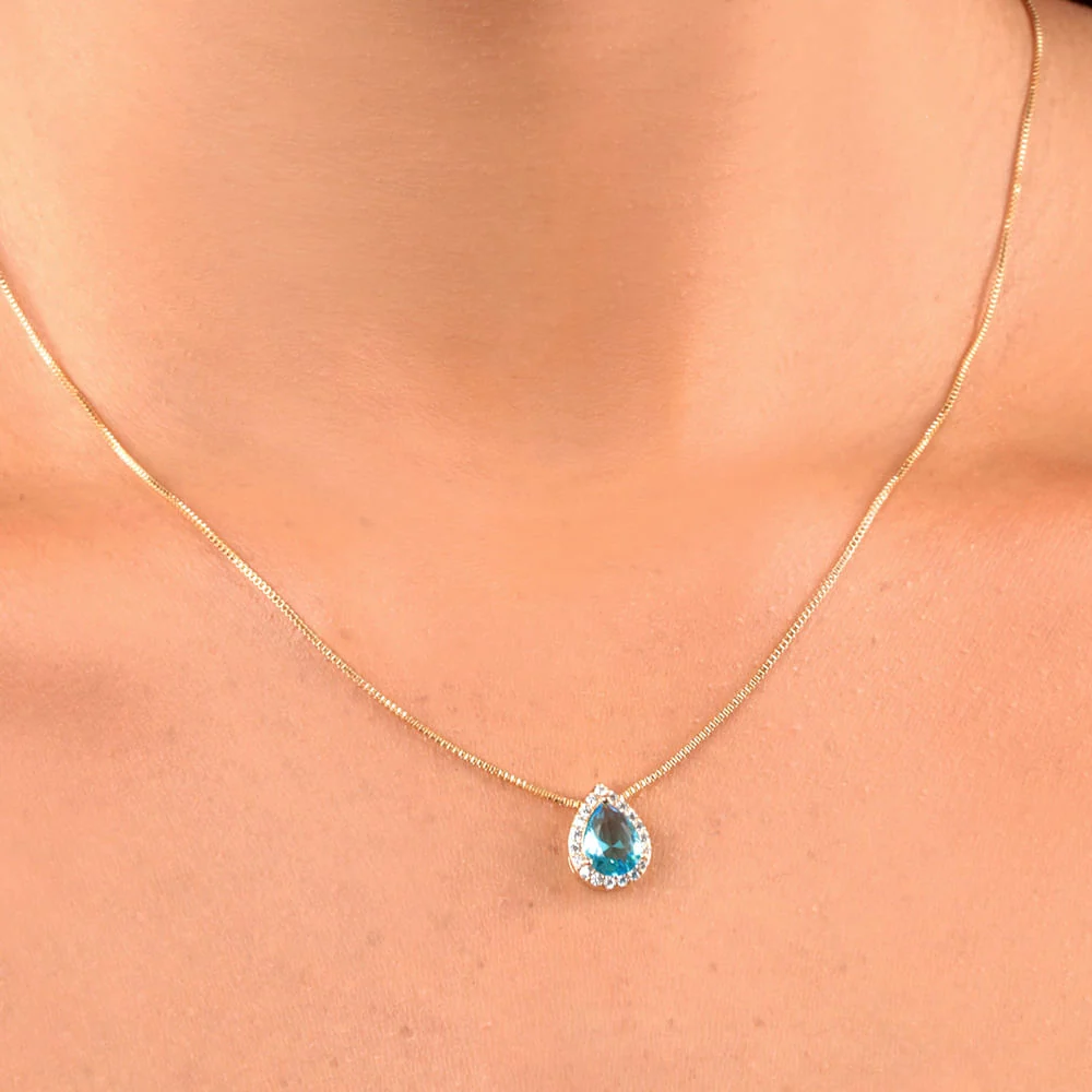 Conjunto Gota Cravejada Banho Ouro 18k Zircônia - Image 9