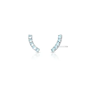 Brinco Earcuff Bolinhas Delicado Banho Ródio Cristal
