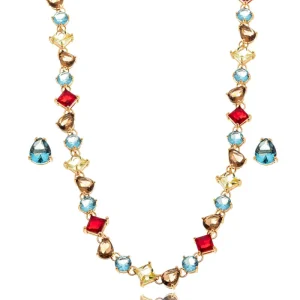 Conjunto Formas Geométricas Banho Dourado Cristal