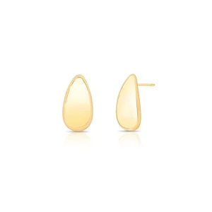 Brinco Liso Gota Banho Ouro 18k