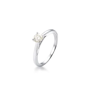 Anel Solitário 5 mm Prata 925 Moissanite