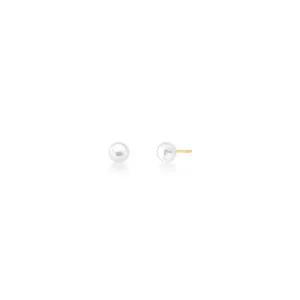 Brinco Delicado Achatado Banho Ouro 18K Pérola Shell