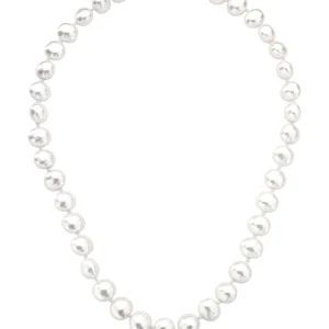 Colar Achatado Pérola Shell Banho Ouro 18K