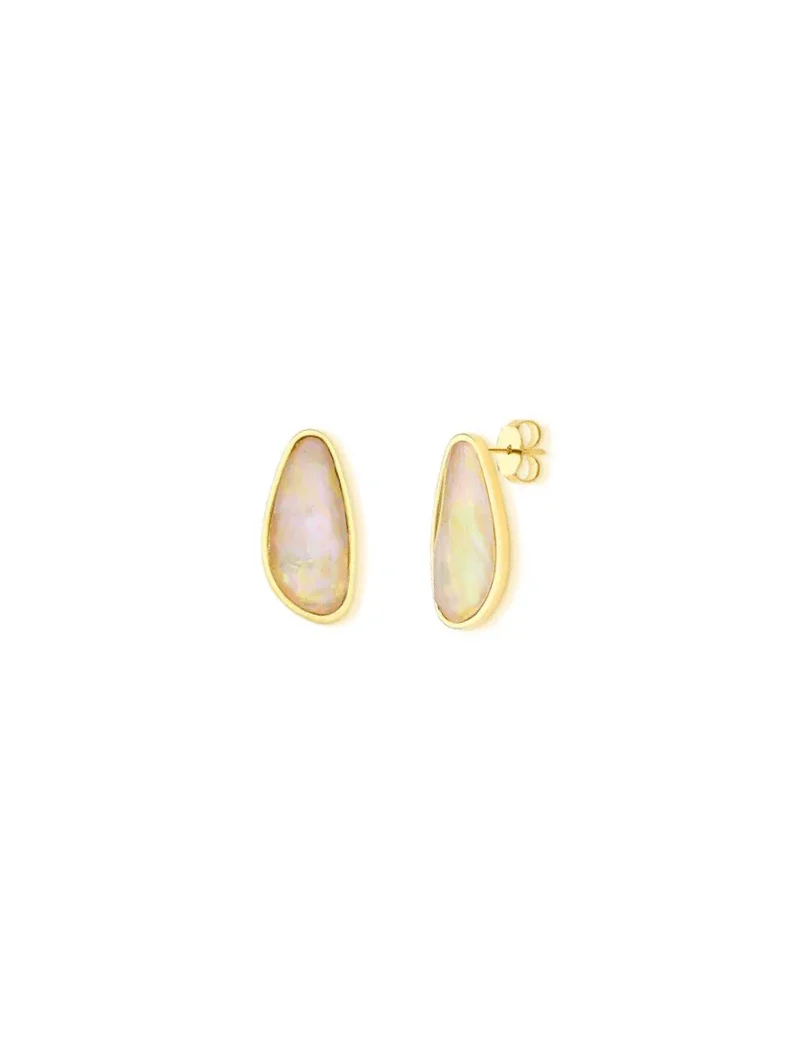 Brinco Gota Facetada Pedra Banho Ouro 18K Nautilus - Image 2