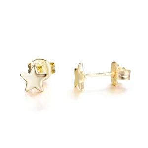Pendiente Estrella de Plata de Ley 925 y Oro