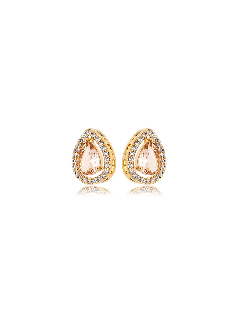 Brinco Gotinha Volta Cravejada Banho Ouro 18K Cristal - Image 7