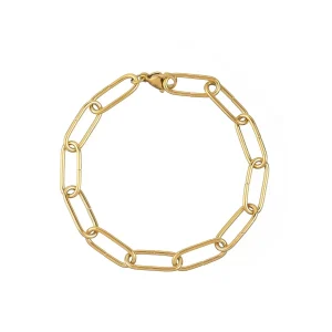 Pulsera de Eslabones en Acero con Baño de Oro de 18K