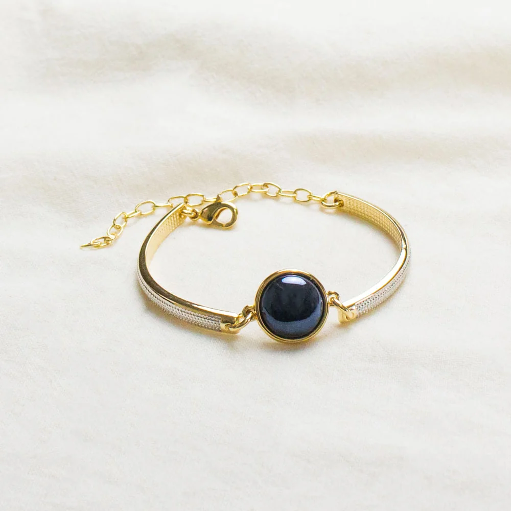 Pulseira Detalhes Pedra Banho Ouro 18k Rosa Valverde - Image 6