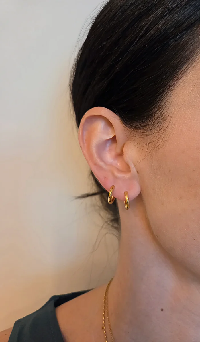 Brinco Argolinha Lisa P (1cm) Banhado a Ouro 18k - Image 3