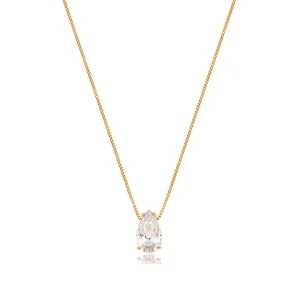 Colar Gota Fina Banho Ouro 18k Zircônia