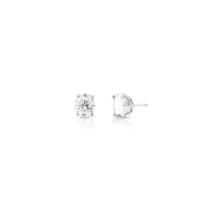 Brinco Oval 8.10mm Prata 925 Moissanite