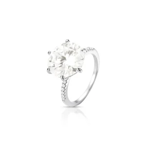 Anel Solitário Pedra 12.0MM Prata 925 Moissanite