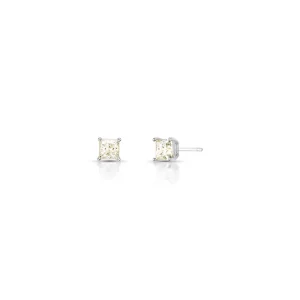 Brinco Quadrado Ponto de Luz 5 MM Prata 925 Moissanite
