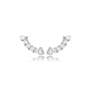 Brinco Earcuff 3mm Prata 925 Moissanite
