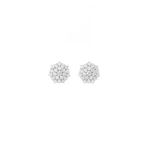 Brinco Floco de Neve Cravejado 1.5MM Prata 925 Moissanite