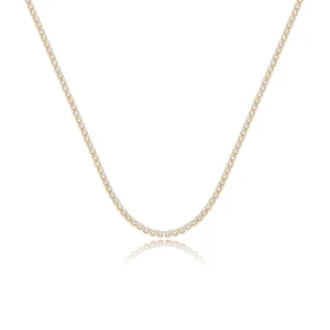Colar Riviera Redonda Banho Ouro 18k Zircônia