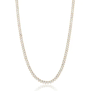 Colar Riviera 3mm Banho Dourado Zircônia