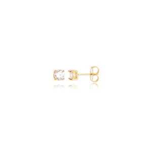 Brinco Círculo Pequeno Garras Banho Ouro 18K Zircônia