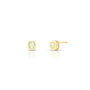 Brinco Quadrado Banho Ouro 18k Zircônia Verde