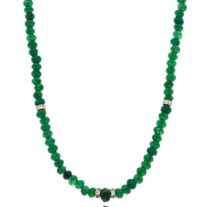Colar Choker Detalhes Cravejados Banho Ouro 18K Jade